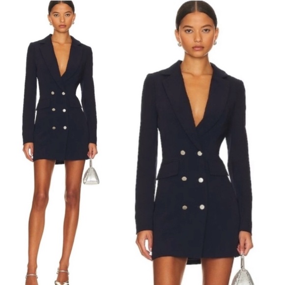 superdown revolve Dresses & Skirts - NWT Superdown Revolve Madeline Blazer Dress Navy Double Breasted Mini- Size XS